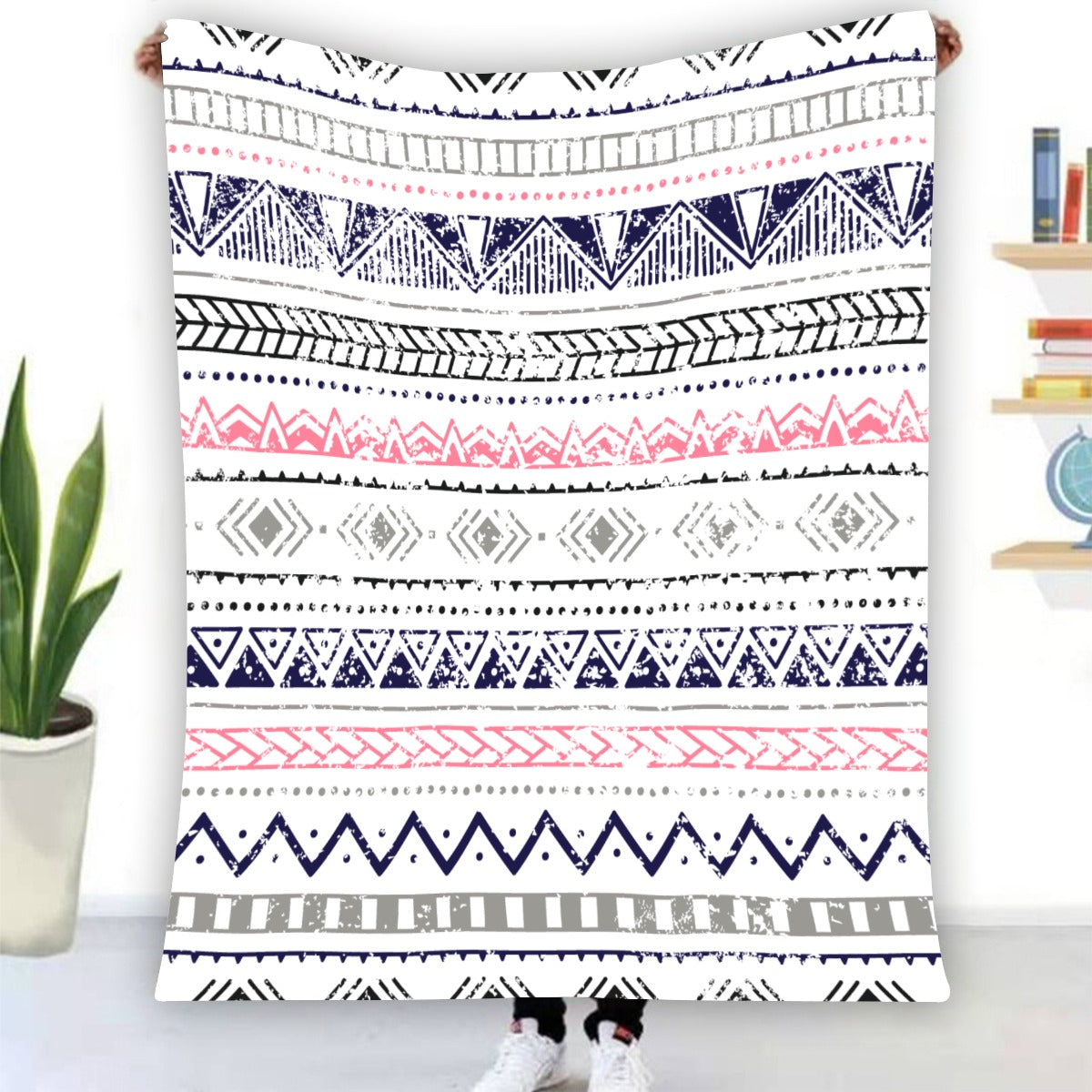 Ptahra Multi-Pattern Single-Side Design Flannel Blanket