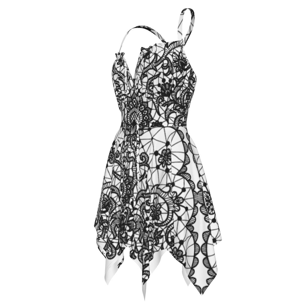 Ptahra B Women's White/Black Stain Glass Style Slip Dress