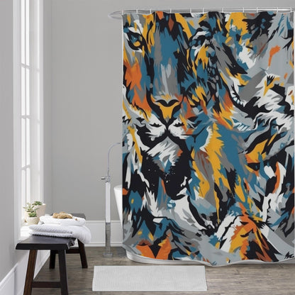 Ptahra B Multi-Color Lion/Art Design Shower Curtains