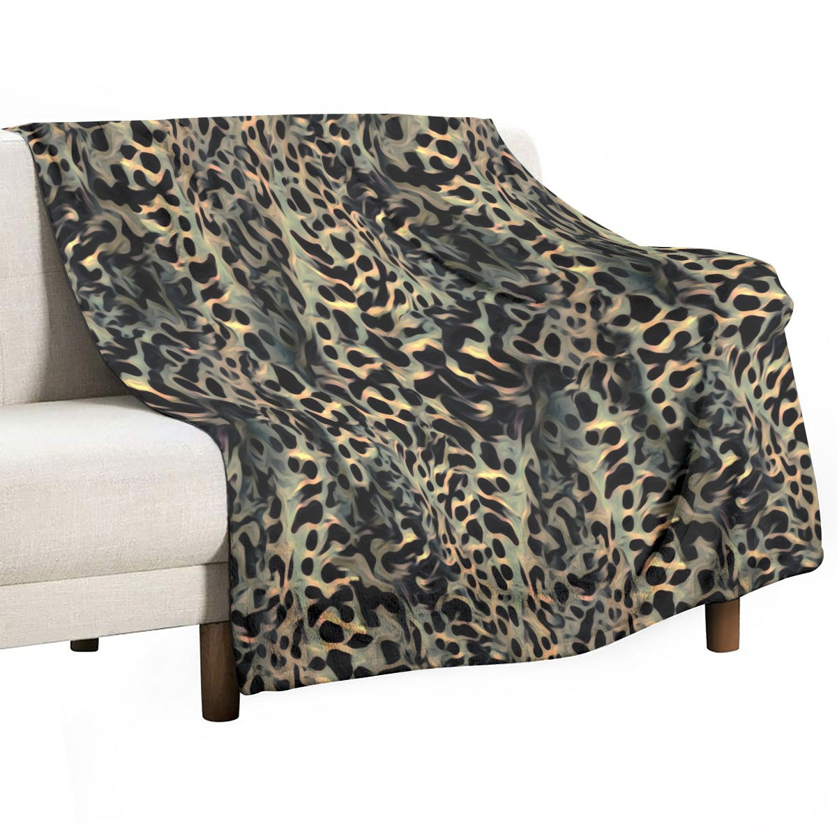 Ptahra Leopard Type Style Design Single-Side Flannel Blanket