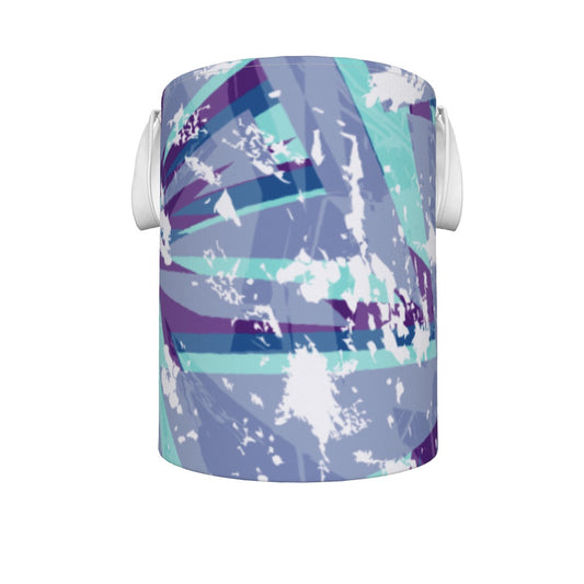 Ptahra B Grey Blue/Turquoise/Purple with White Splash Foldable Laundry Basket