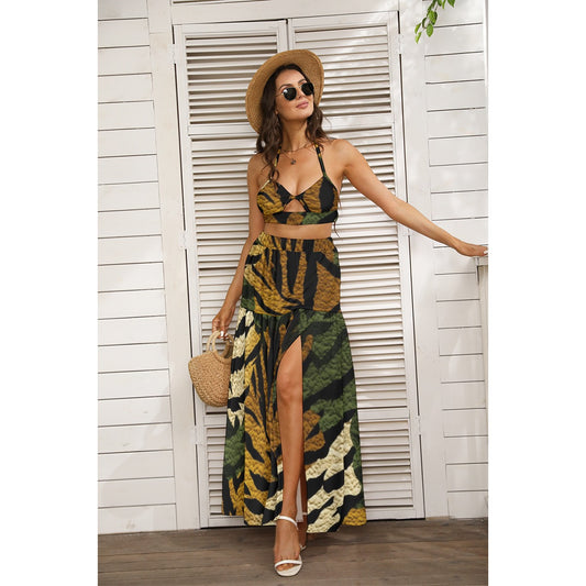 Ptahra B Women's Amazon Tie Back Wrap Dress