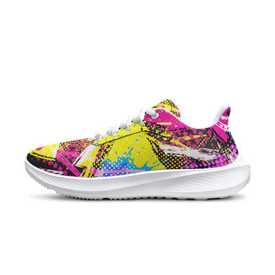 Ptahra B Women's Yellow/Pink Retro Style Road Running Shoes