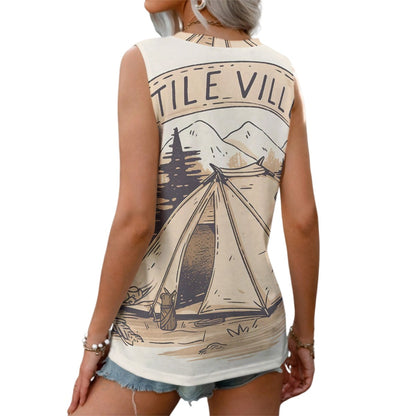 Ptahra B Brown/Beige Camp Women's Sports Vest