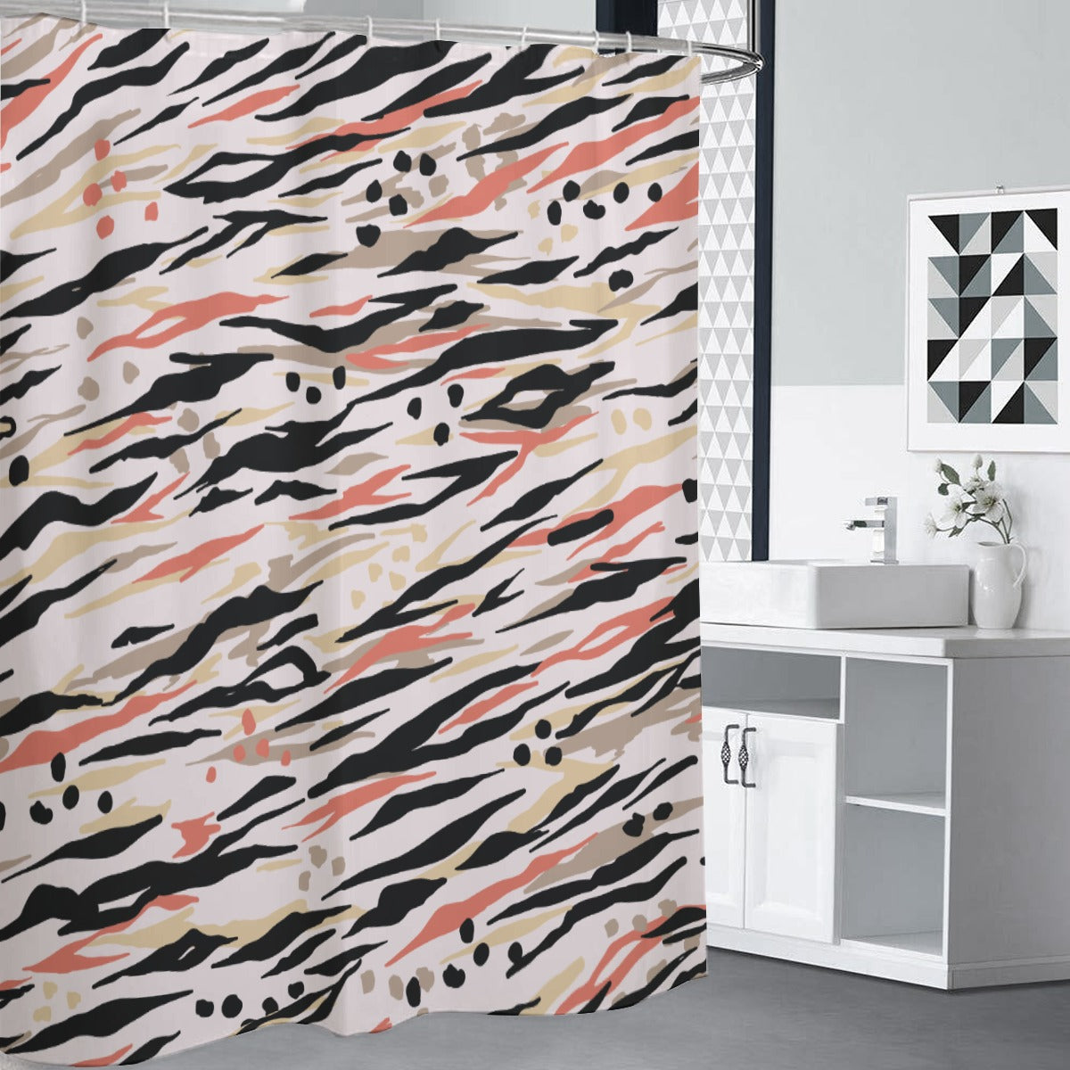 Ptahra B Multi-Color Pattern Shower Curtains