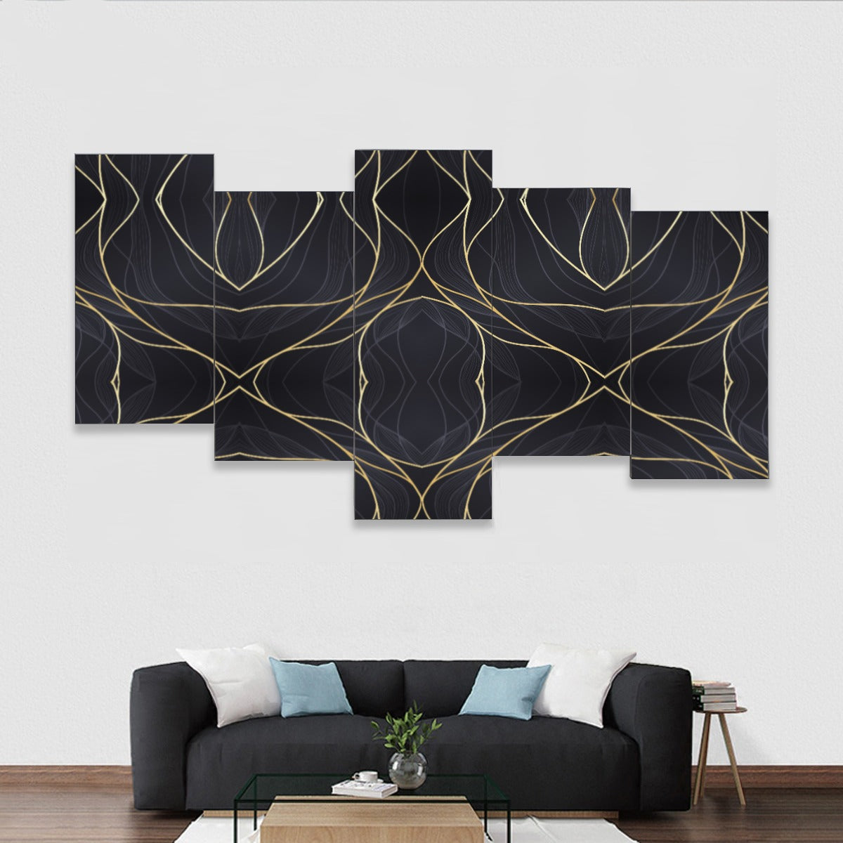 Ptahra B Framed Modern Art five-piece mural