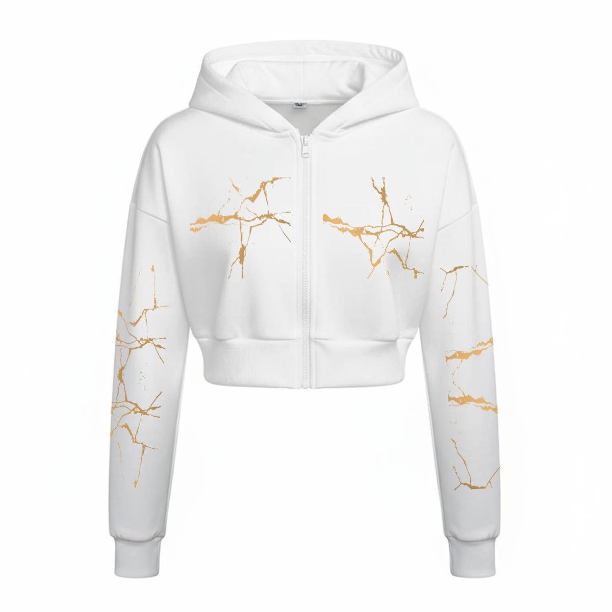 Ptahra Women’s White/Gold Tracksuit With Fleece