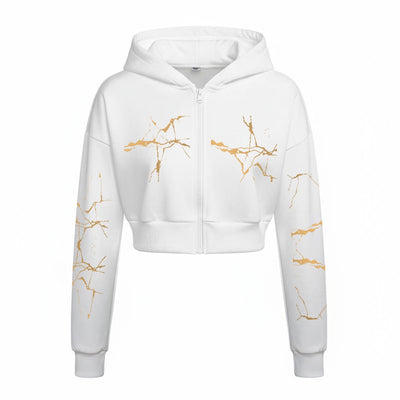 Ptahra Women’s White/Gold Tracksuit With Fleece
