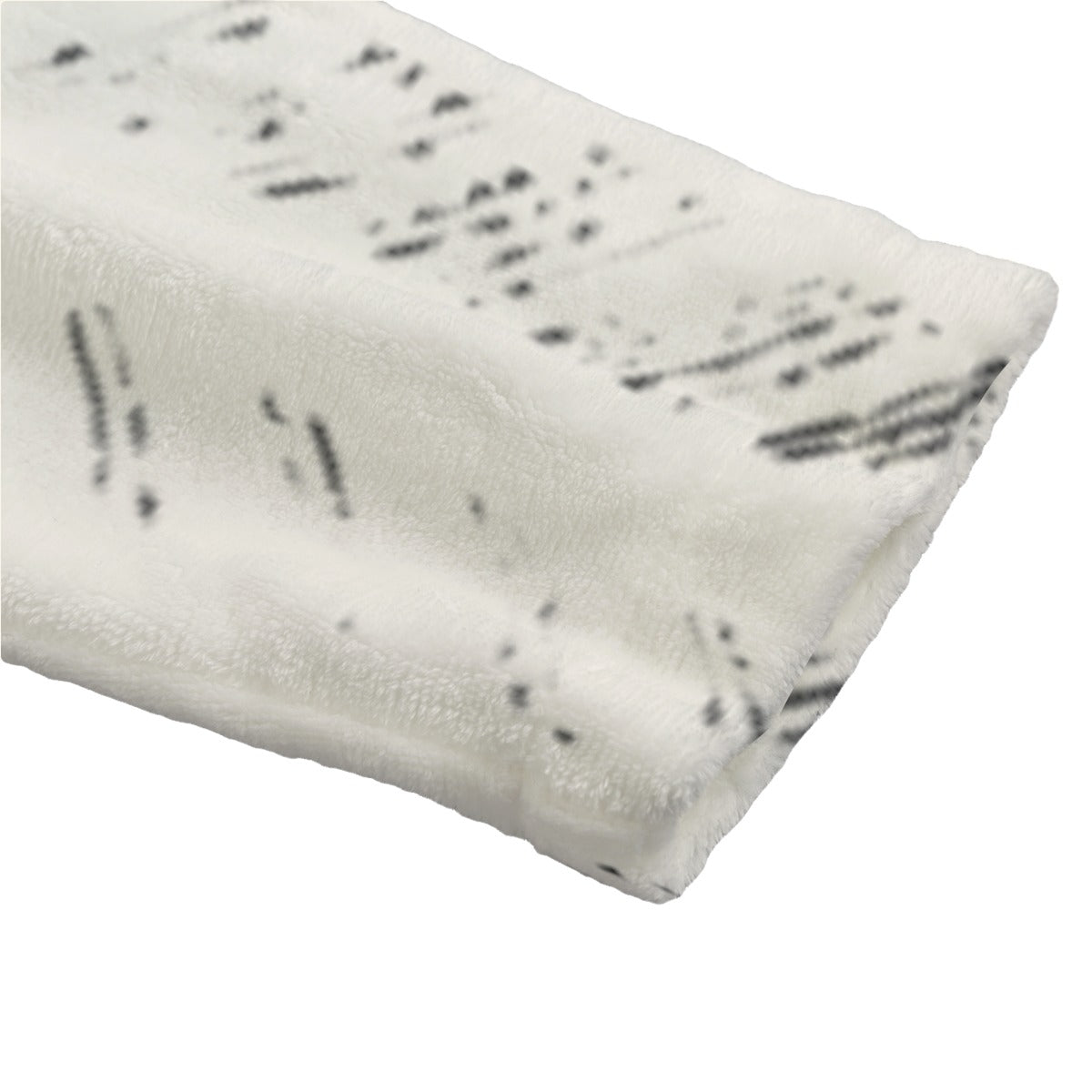 Ptahra Women's Light Beige Line Pattern Flannel Hooded bathrobe