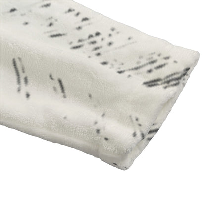 Ptahra Women's Light Beige Line Pattern Flannel Hooded bathrobe