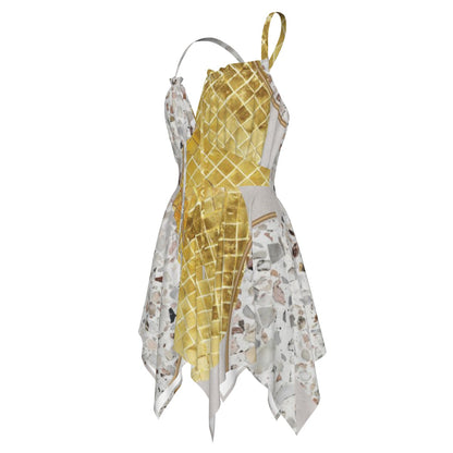 Ptahra B Women's Stone/Gold Strip Slip Dress