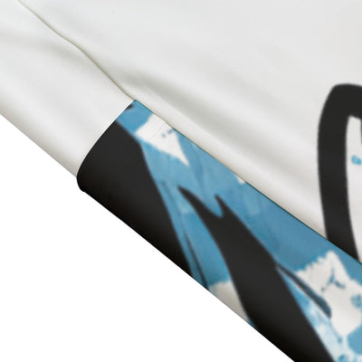 Ptahra B Women's White/Blue Black Design High Waist Leggings With Side Pocket