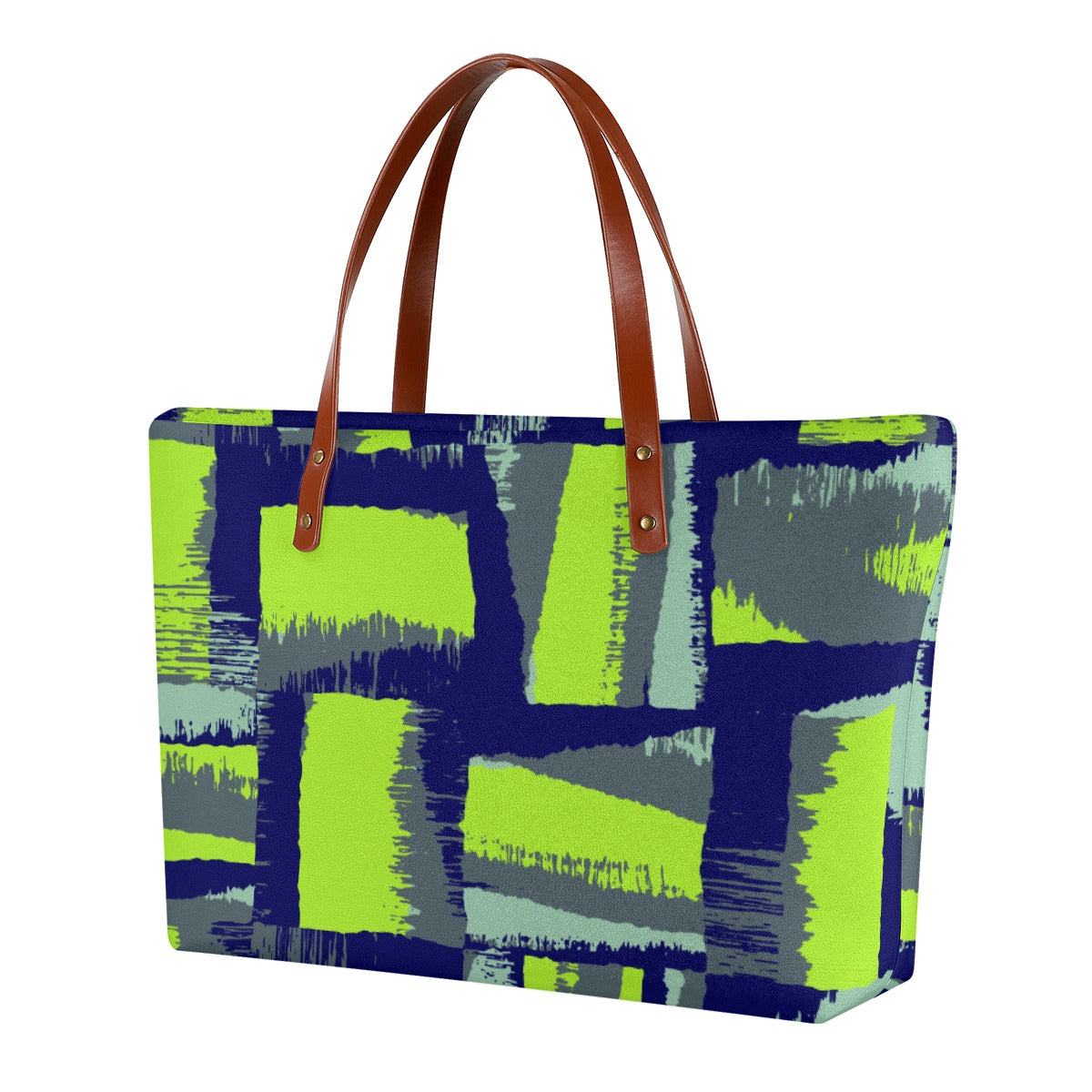 Ptahra B Blue/grey/Lime Green Women's Tote Bag | Diving Cloth