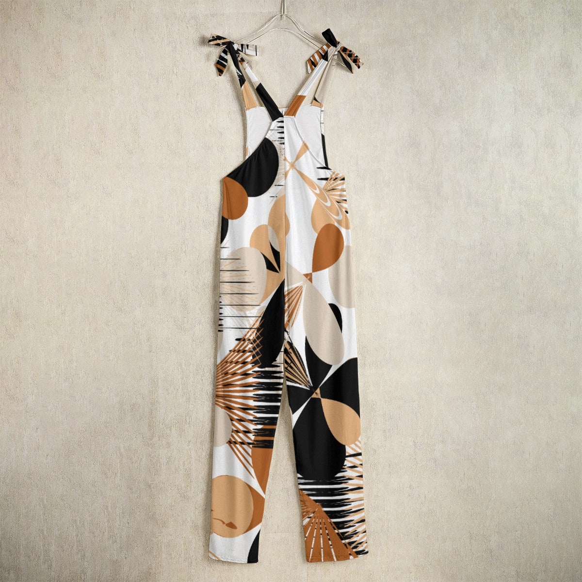 Ptahra B Women's Black/Brown Line Floral Jumpsuit