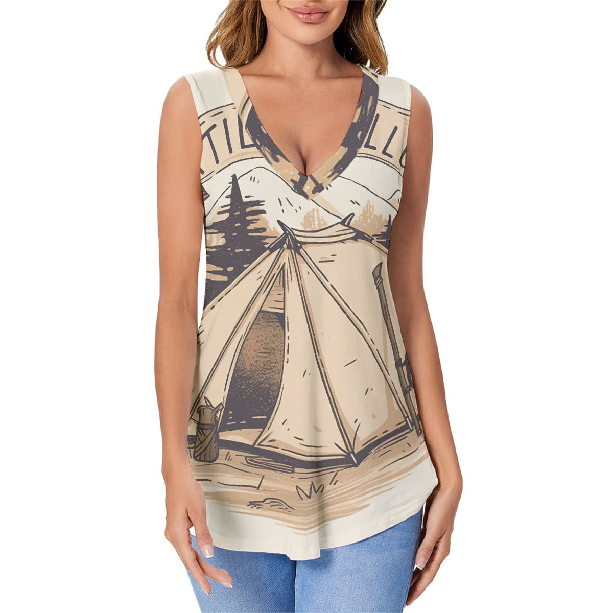 Ptahra B Brown/Beige Camp Women's Sports Vest