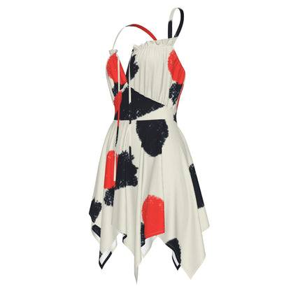 Ptahra B Women's White with Red/Black Spots Slip Dress