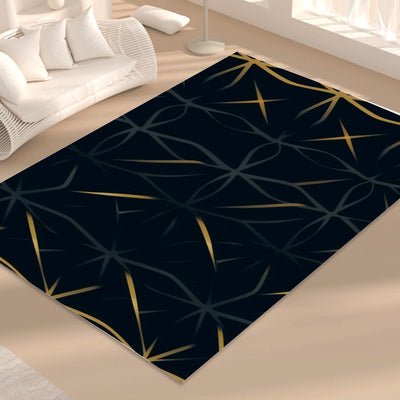 Ptahra B Black Modern Pattern Foldable Rectangular Floor Mat