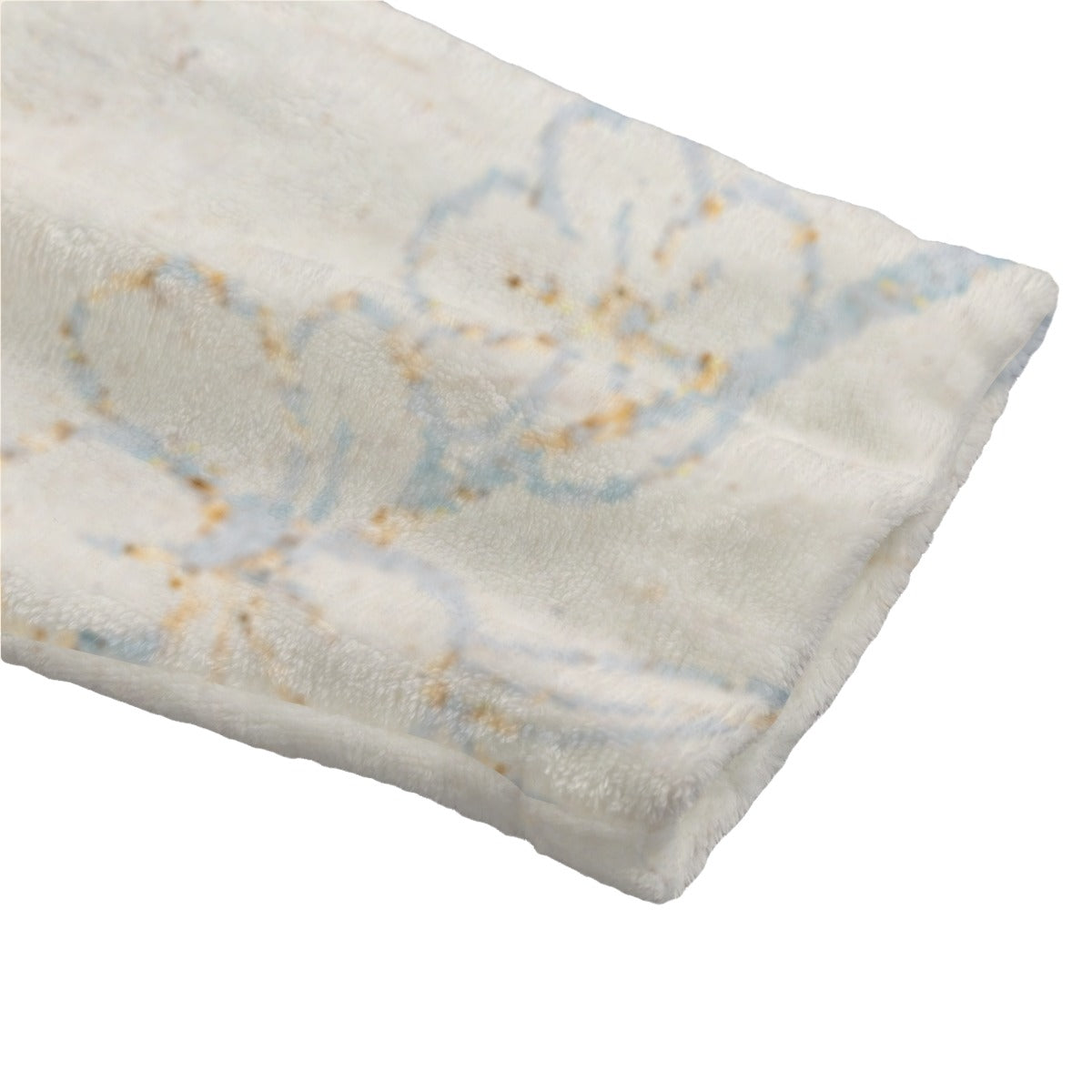 Ptahra Women's Beige/Light Floral Flannel Hooded bathrobe