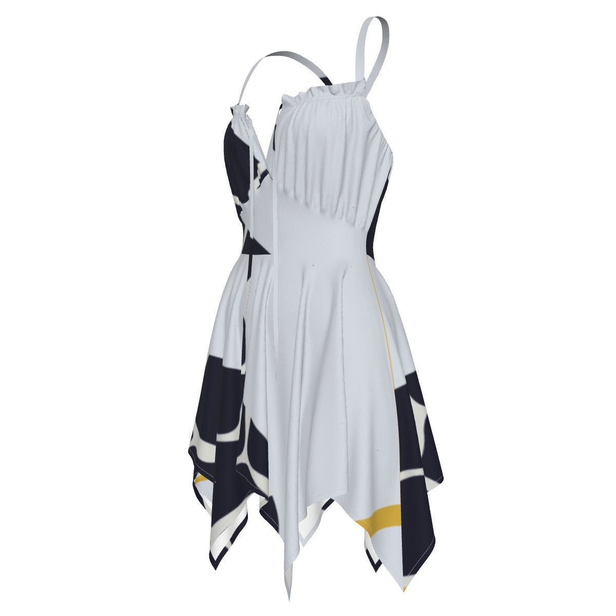 Ptahra B Women's White/Black Pattern Slip Dress