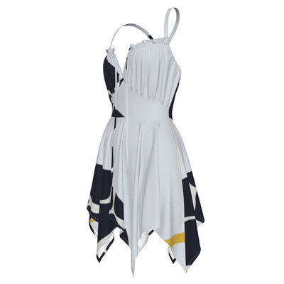Ptahra B Women's White/Black Pattern Slip Dress