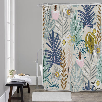 Ptahra B Multi-Color Floral Shower Curtains