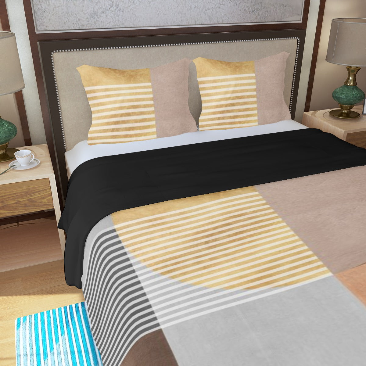 Ptahra B Modern Style Three Piece Duvet Bedding Set