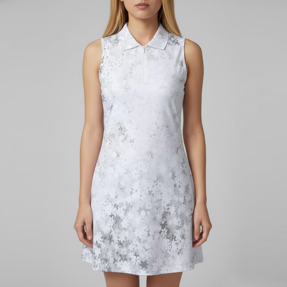 Ptahra Women’s White/Grey Floral Sports Dress Set