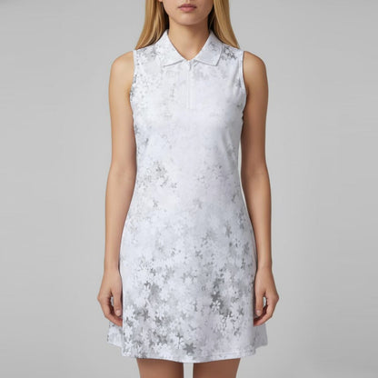 Ptahra Women’s White/Grey Floral Sports Dress Set