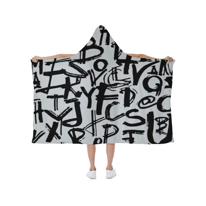 Ptahra B Graphic Hooded blanket With Soft Fleece Lining