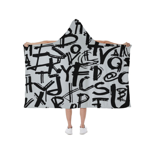 Ptahra B Graphic Hooded blanket With Soft Fleece Lining