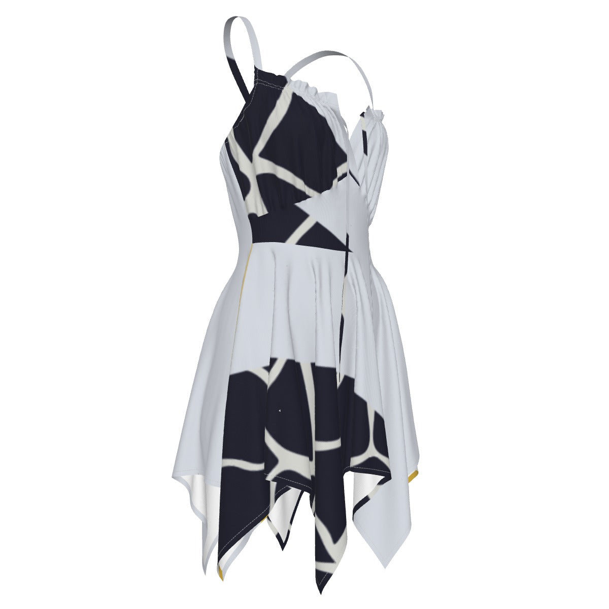 Ptahra B Women's White/Black Pattern Slip Dress