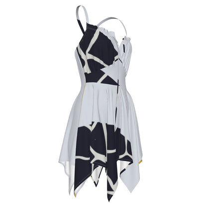 Ptahra B Women's White/Black Pattern Slip Dress