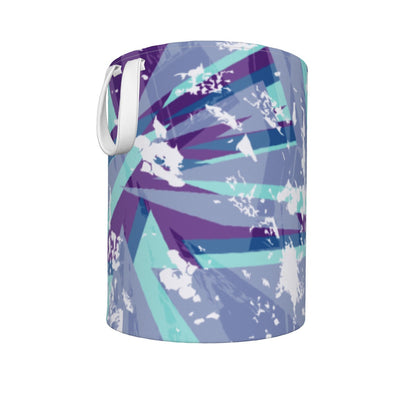 Ptahra B Grey Blue/Turquoise/Purple with White Splash Foldable Laundry Basket