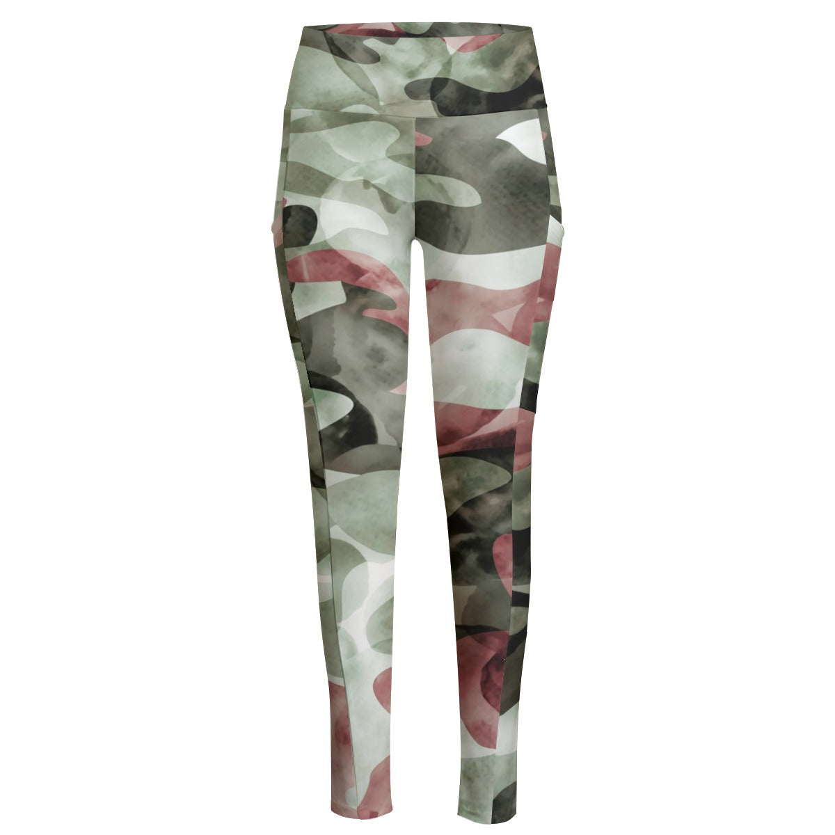 Ptahra B Women's Light Fade Camo Type High Waist Leggings With Side Pocket