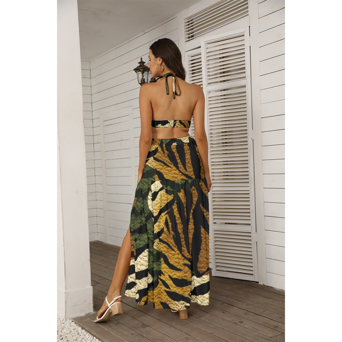 Ptahra B Women's Amazon Tie Back Wrap Dress