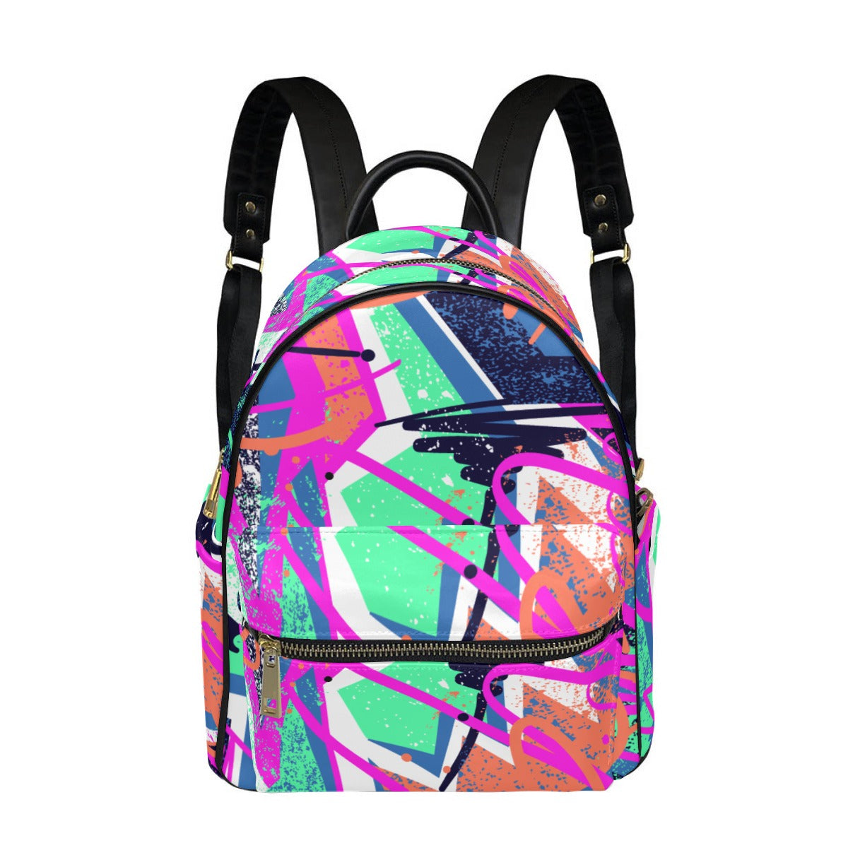 Ptahra B Bright Retro Art Small Size Backpack