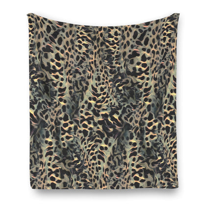 Ptahra Leopard Type Style Design Single-Side Flannel Blanket