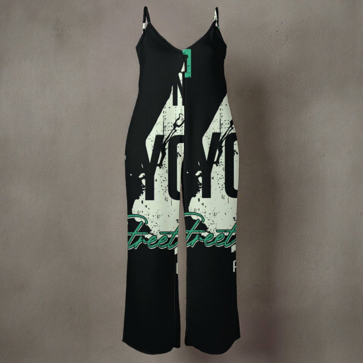 Ptahra B Women’s New York Spaghetti Strap Wide-Leg Jumpsuit