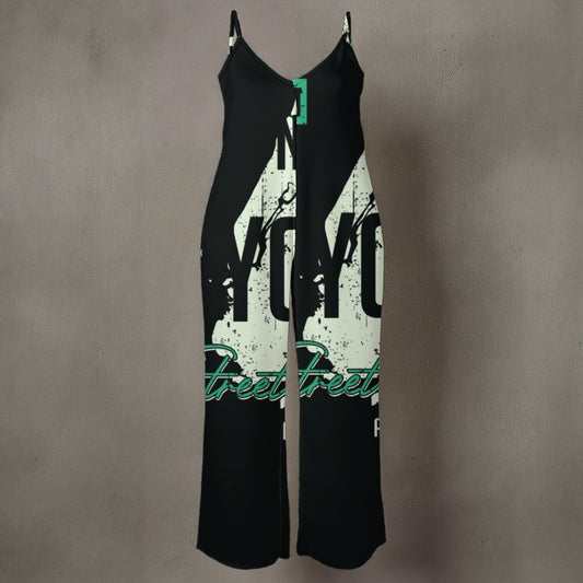 Ptahra B Women’s New York Spaghetti Strap Wide-Leg Jumpsuit