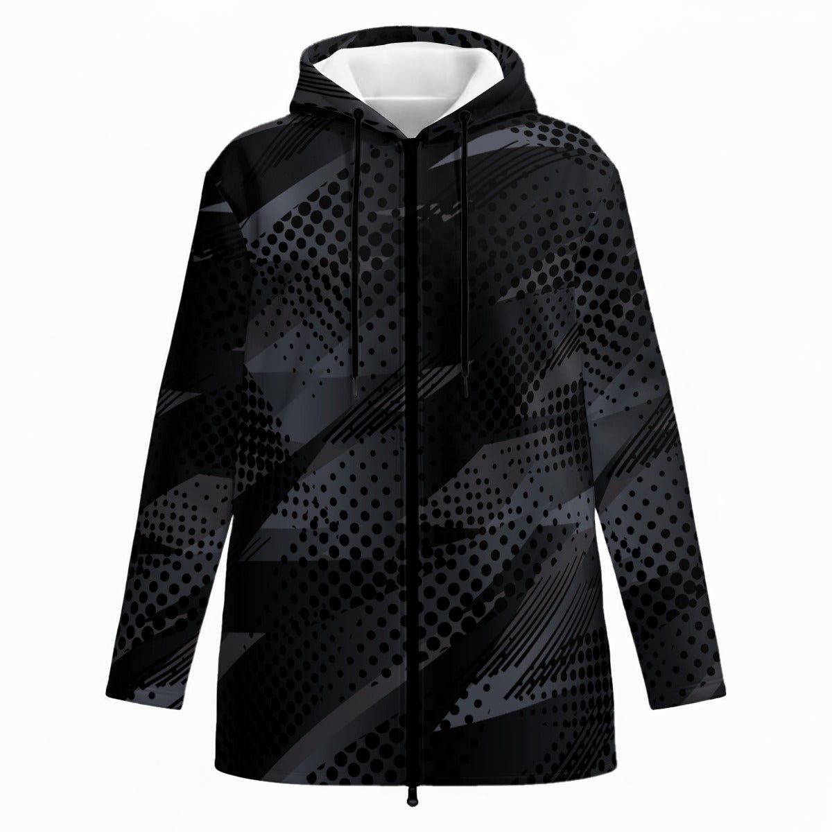 Ptahra Women’s Casual Black/Grey Design Plush Lined Hoodie Jacket