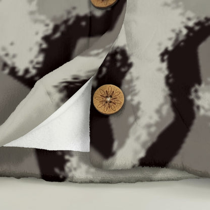 Ptahra Women's Animal Pattern Flannel Hoodie with Cat Ears