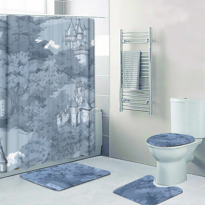 Ptahra B Blue/Forest Castle Theme Four-piece Bathroom