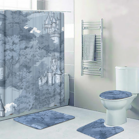 Ptahra B Blue/Forest Castle Theme Four-piece Bathroom