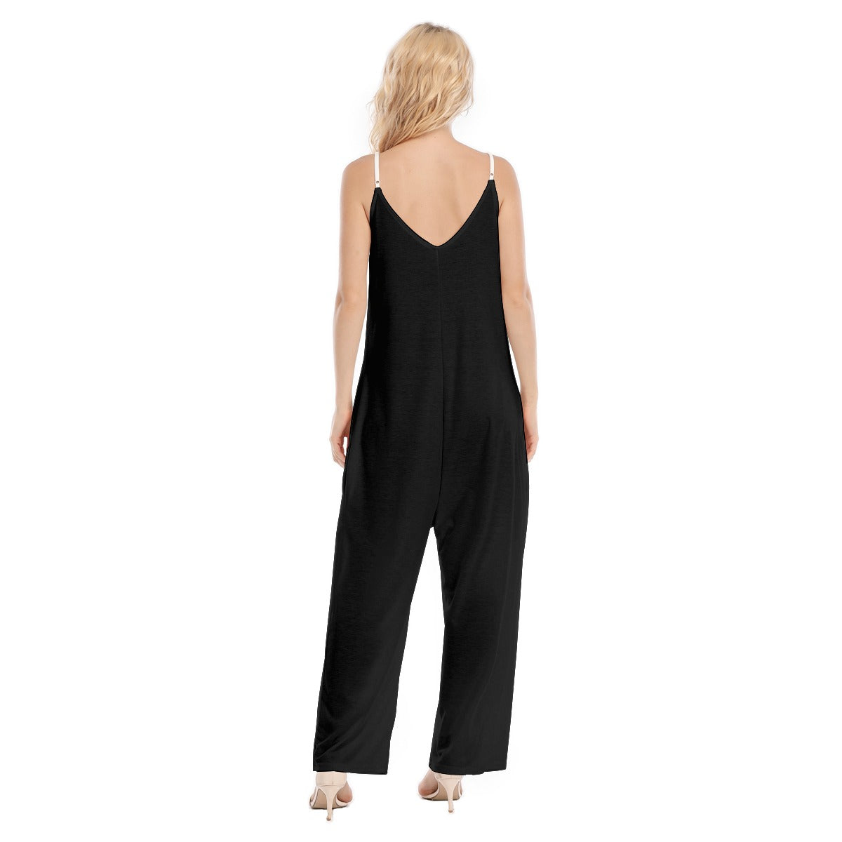 Ptahra Women's Black Loose Cami Jumpsuit