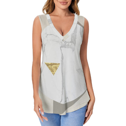 Ptahra B Light Grey with Hint of Gold Women's Sports Vest