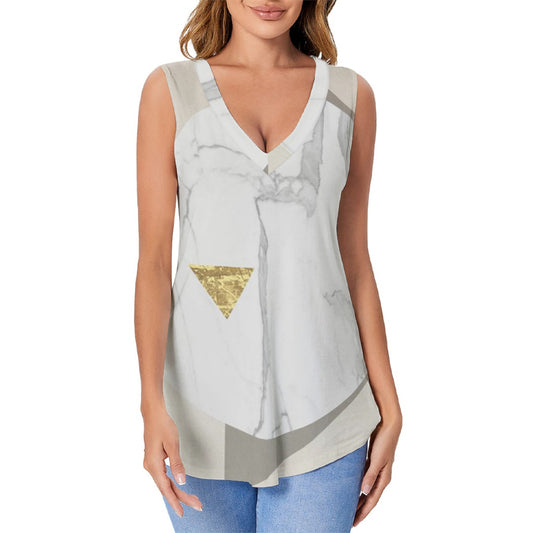 Ptahra B Light Grey with Hint of Gold Women's Sports Vest