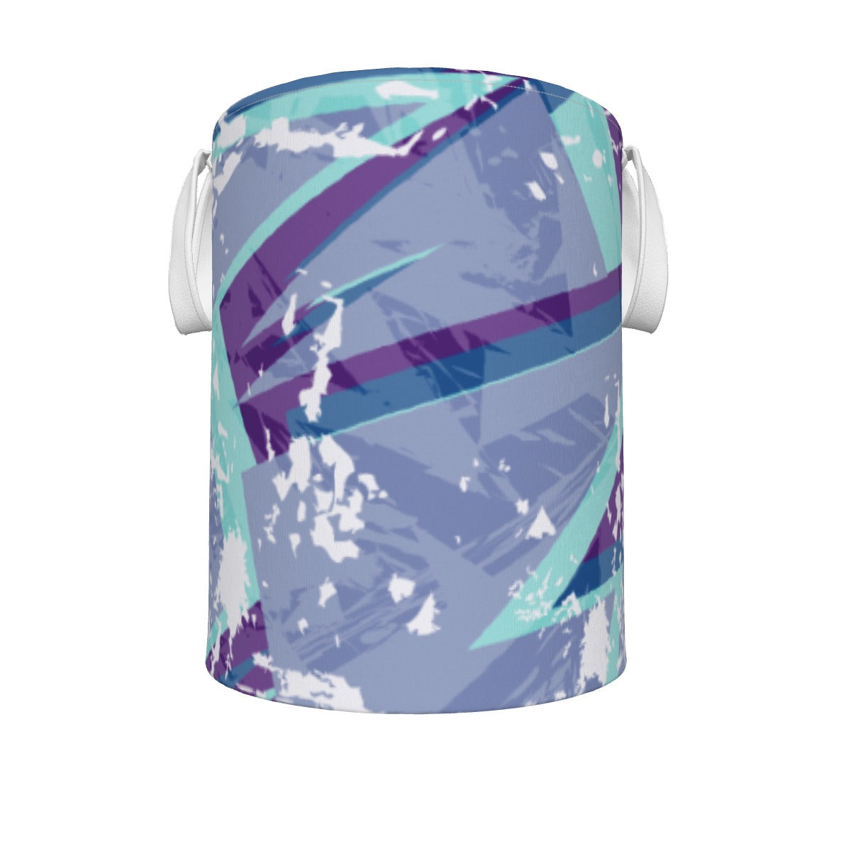 Ptahra B Grey Blue/Turquoise/Purple with White Splash Foldable Laundry Basket