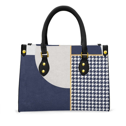 Ptahra B Women's Navy Blue/Light Grey Tote Bag with Black Handle