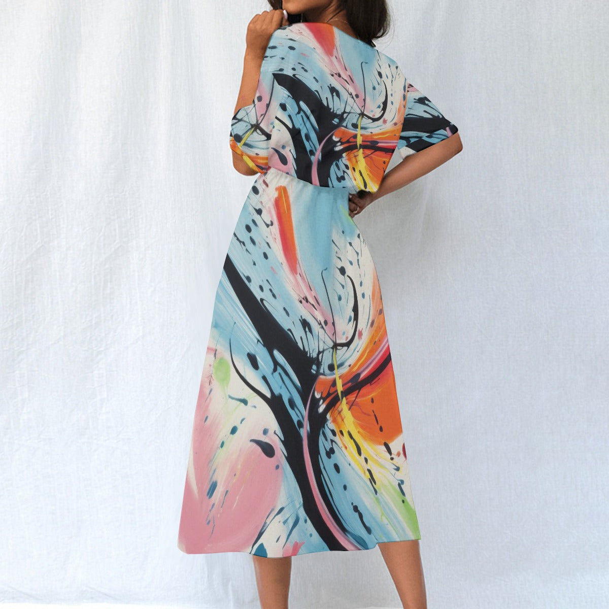 Ptahra B Women's Art Statement Elastic Waist Dress