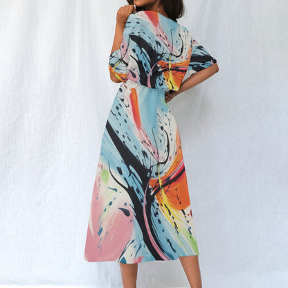 Ptahra B Women's Art Statement Elastic Waist Dress